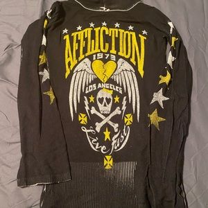 Reversible Affliction lightweight hoodie like brand new!